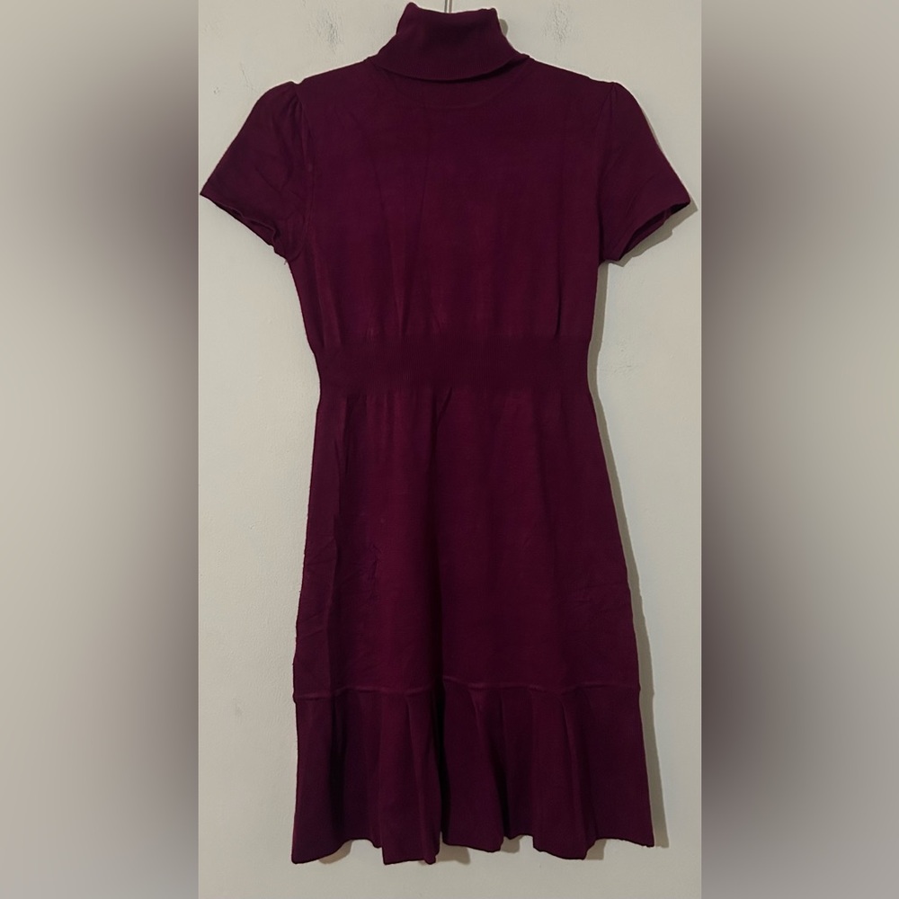 Planet Gold Rich Burgundy Turtleneck Mini Dress